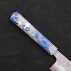 Bunka AUS-10 Nashiji Damascus Ocean Blue-White Mix Handle 170mm (6.7”)-[Musashi]-[Japanese-Kitchen-Knives]