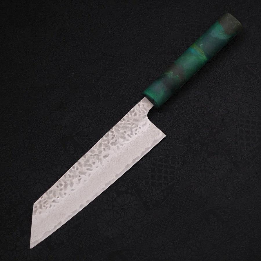 Bunka AUS-10 Tsuchime Damascus Ocean Green Handle 170mm-AUS-10-Damascus-Japanese Handle-[Musashi]-[Japanese-Kitchen-Knives]