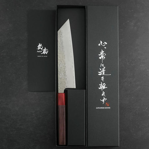 Bunka AUS-10 Tsuchime Damascus Shitan Handle 170mm (6.7”)-[Musashi]-[Japanese-Kitchen-Knives]