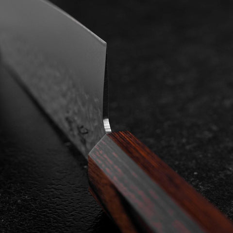 Bunka AUS-8 Tsuchime Mahogany Handle 180mm-[Musashi]-[Japanese-Kitchen-Knives]