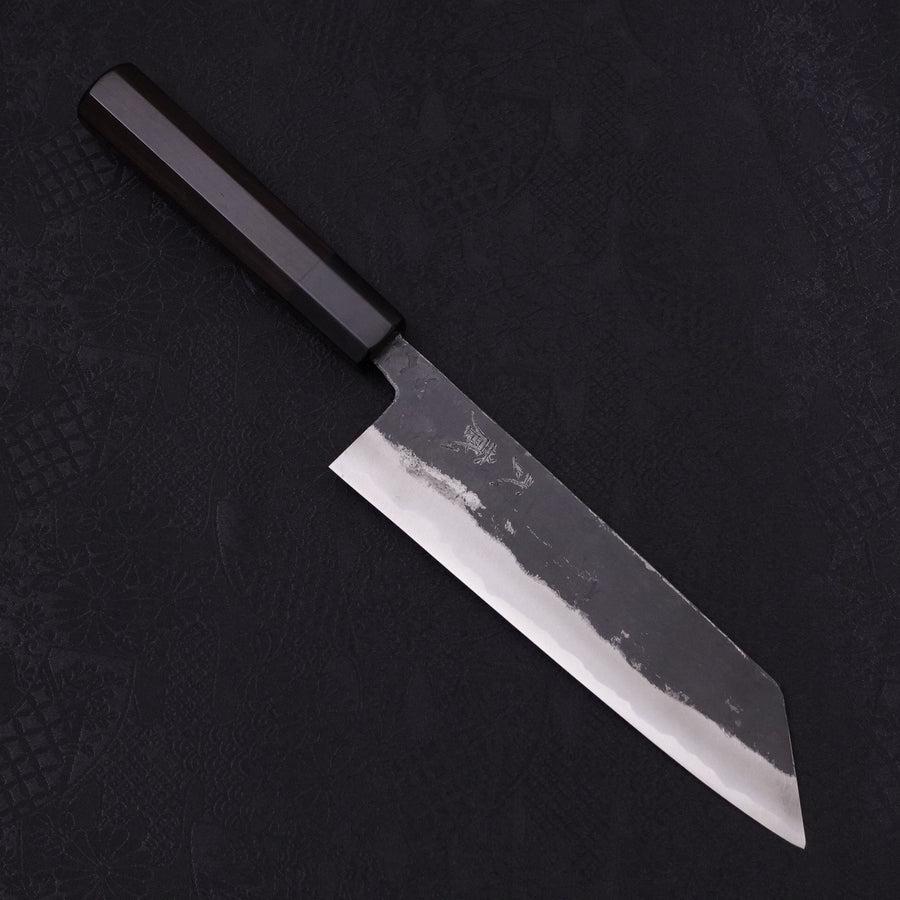 Bunka Aogami-Super Kurouchi Buffalo Ebony Handle 180mm-Aogami Super-Kurouchi-Japanese Handle-[Musashi]-[Japanese-Kitchen-Knives]