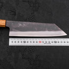 Bunka Blue Steel #1 Kurouchi Stainless Clad Oak Handle 190mm (7.5”)-[Musashi]-[Japanese-Kitchen-Knives]