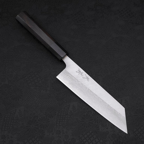 Bunka Blue Steel #2 Damascus Buffalo Ebony Handle 165mm (6.5”)-[Musashi]-[Japanese-Kitchen-Knives]