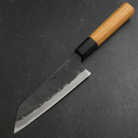 Bunka Blue Steel #2 Kurouchi Buffalo Teak Handle 165mm (6.5”)-[Musashi]-[Japanese-Kitchen-Knives]