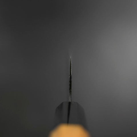 Bunka Blue Steel #2 Kurouchi Buffalo Teak Handle 165mm (6.5”)-[Musashi]-[Japanese-Kitchen-Knives]