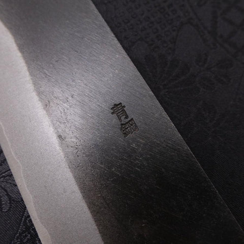 Bunka Blue Steel #2 Kurouchi Chokin Nami-Fuji Buffalo Ebony Handle 165mm-[Musashi]-[Japanese-Kitchen-Knives]