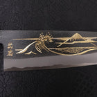 Bunka Blue Steel #2 Kurouchi Chokin Nami-Fuji Buffalo Ebony Handle 165mm-[Musashi]-[Japanese-Kitchen-Knives]