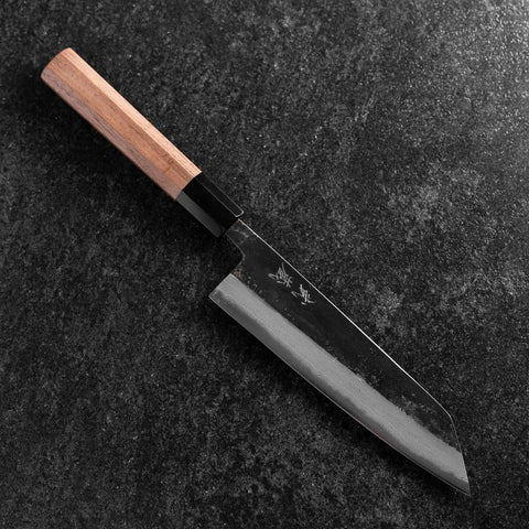Bunka Blue Steel #2 Kurouchi Damascus Buffalo Walnut Handle 180mm (7”)-[Musashi]-[Japanese-Kitchen-Knives]