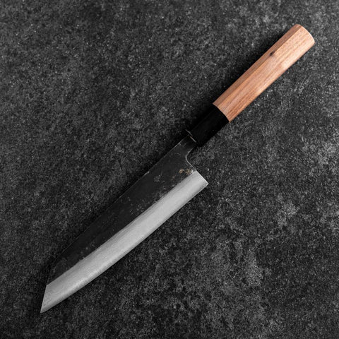 Bunka Blue Steel #2 Kurouchi Damascus Buffalo Walnut Handle 180mm-[Musashi]-[Japanese-Kitchen-Knives]
