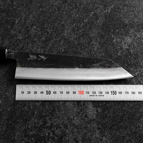 Bunka Blue Steel #2 Kurouchi Damascus Buffalo Walnut Handle 180mm-[Musashi]-[Japanese-Kitchen-Knives]