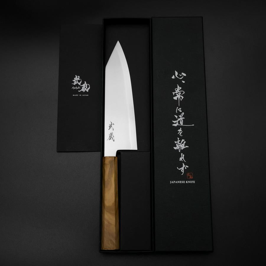 文化 SLD 浪 ニッケルダマスカス 焼漆柄 170mm – MUSASHI