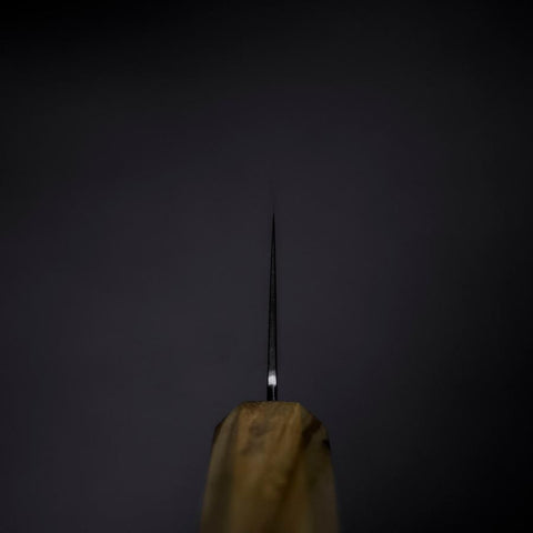 Bunka Blue Steel #2 Polished Olive Handle 170mm-[Musashi]-[Japanese-Kitchen-Knives]