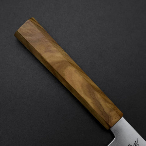 Bunka Blue Steel #2 Polished Olive Handle 170mm-[Musashi]-[Japanese-Kitchen-Knives]