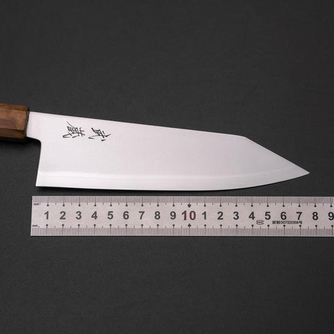 Bunka Blue Steel #2 Polished Olive Handle 170mm-[Musashi]-[Japanese-Kitchen-Knives]
