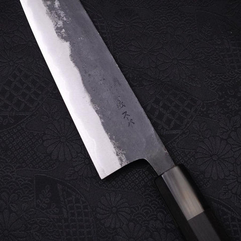 Bunka Blue Super Kurouchi Buffalo Ebony Handle 165mm (6.5”)-[Musashi]-[Japanese-Kitchen-Knives]
