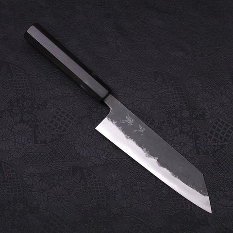 Bunka Blue Super Kurouchi Buffalo Ebony Handle 165mm (6.5”)-[Musashi]-[Japanese-Kitchen-Knives]