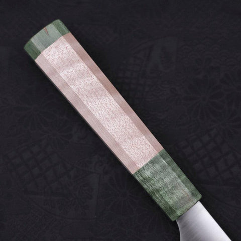 Bunka Blue Super Polished Maple Green Handle 180mm (7”)-[Musashi]-[Japanese-Kitchen-Knives]