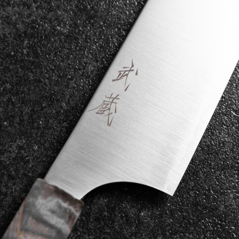 Bunka Blue Super Polished Maple Handle 180mm-[Musashi]-[Japanese-Kitchen-Knives]
