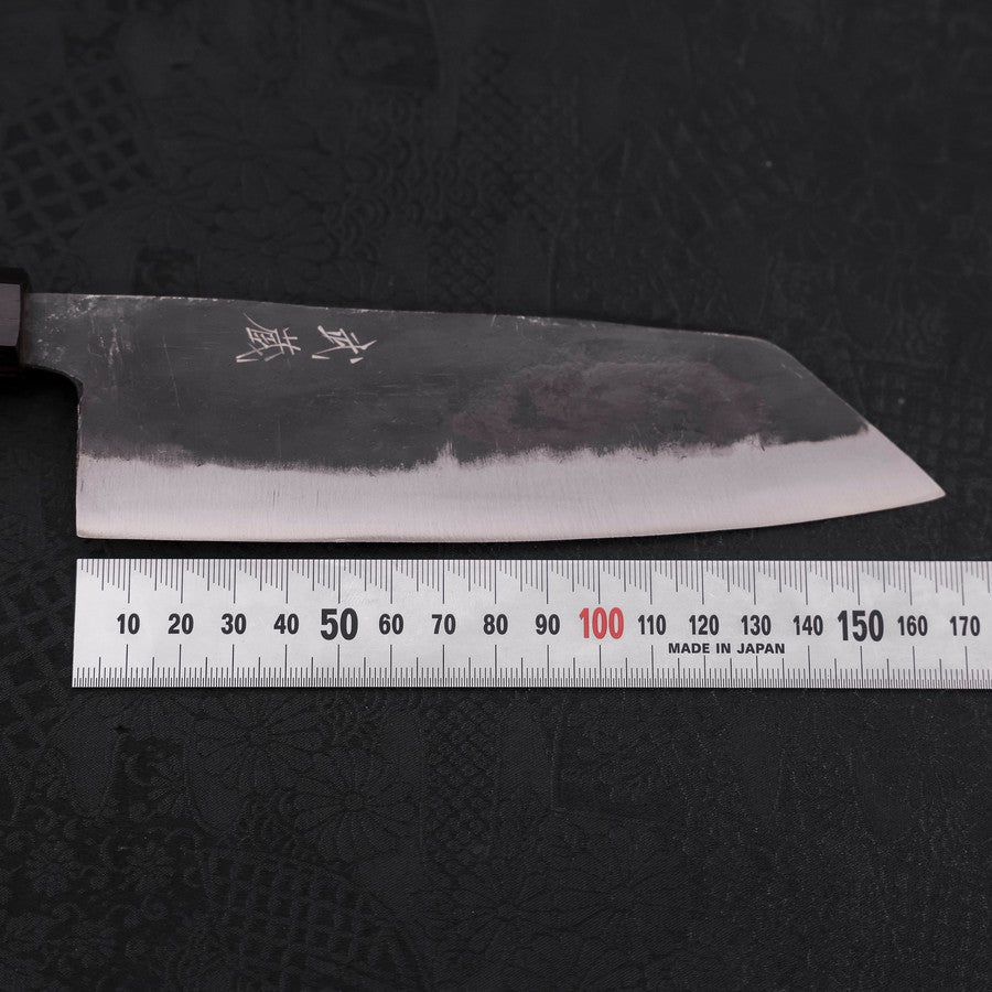 Bunka Blue Steel #2 Kurouchi Ebony Handle 165mm-[Musashi]-[Japanese-Kitchen-Knives]