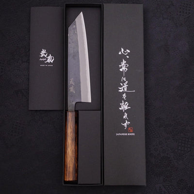 Bunka Blue steel #2 Kurouchi Sumi Urushi Handle 180mm-Blue steel #2-Kurouchi-Japanese Handle-[Musashi]-[Japanese-Kitchen-Knives]