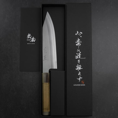 Bunka HAP-40 Polished Double Buffalo Capped Magnolia Handle 165mm (6.5”)-[Musashi]-[Japanese-Kitchen-Knives]