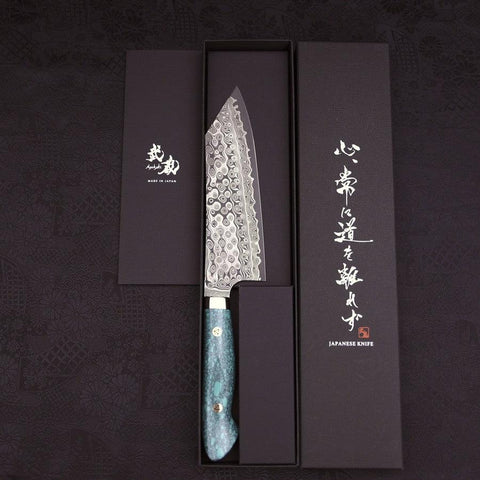 Bunka SG-2 Damascus Turquoise Green Handle 170mm (6.7”)-[Musashi]-[Japanese-Kitchen-Knives]