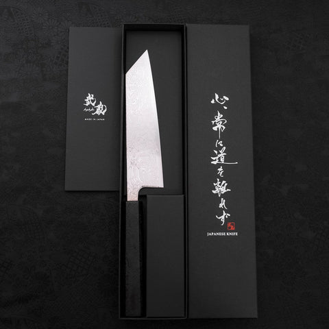 Bunka SLD Wave Nickel Damascus Black Ishime Handle 170mm (6.7”)-[Musashi]-[Japanese-Kitchen-Knives]
