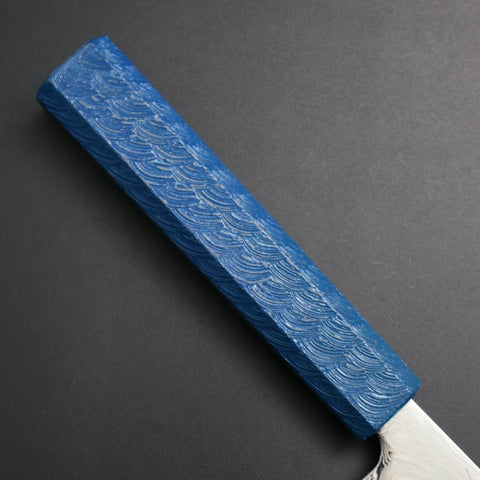 Bunka SLD Wave Nickel Damascus Blue Urushi Handle 170mm-[Musashi]-[Japanese-Kitchen-Knives]