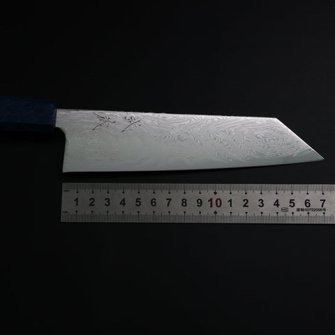 Bunka SLD Wave Nickel Damascus Blue Urushi Handle 170mm-[Musashi]-[Japanese-Kitchen-Knives]