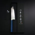 Bunka SLD Wave Nickel Damascus Blue Urushi Handle 170mm-[Musashi]-[Japanese-Kitchen-Knives]