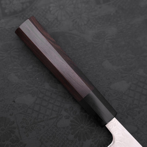Bunka SLD Wave Nickel Damascus Buffalo Ebony Handle 170mm (6.7”)-[Musashi]-[Japanese-Kitchen-Knives]