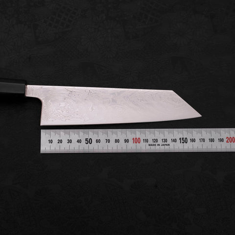 Bunka SLD Wave Nickel Damascus Buffalo Ebony Handle 170mm (6.7”)-[Musashi]-[Japanese-Kitchen-Knives]