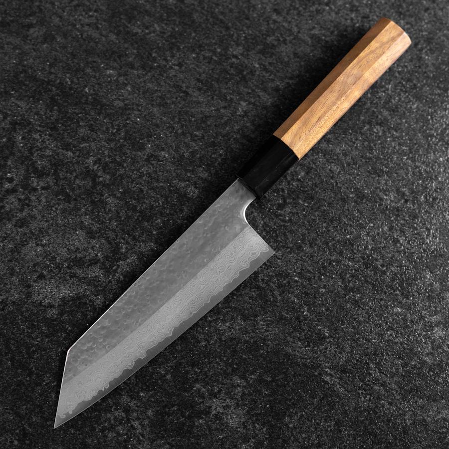 Bunka SPG Strix Tsuchime Damascus Buffalo Walnut Handle 165mm-[Musashi]-[Japanese-Kitchen-Knives]