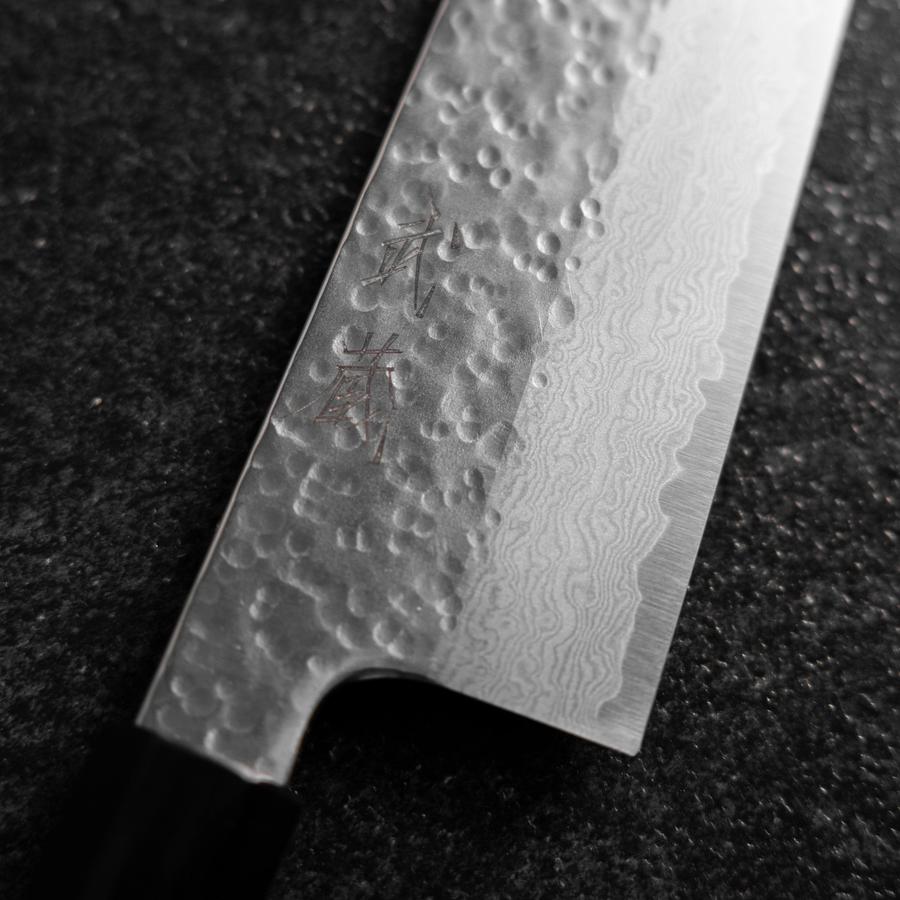 Bunka SPG Strix Tsuchime Damascus Buffalo Walnut Handle 165mm-[Musashi]-[Japanese-Kitchen-Knives]