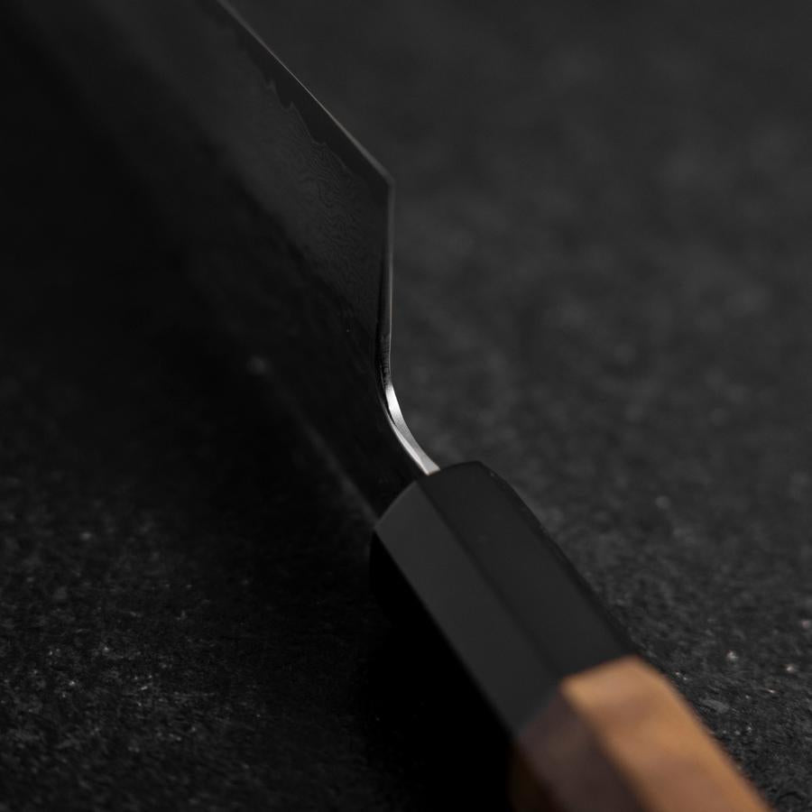 Bunka SPG Strix Tsuchime Damascus Buffalo Walnut Handle 165mm-[Musashi]-[Japanese-Kitchen-Knives]