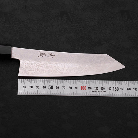 Bunka Silver Steel #3 Damascus Buffalo Teak Handle 180mm (7”)-[Musashi]-[Japanese-Kitchen-Knives]