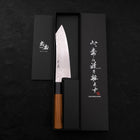 Bunka Silver Steel #3 Damascus Buffalo Teak Handle 180mm (7”)-[Musashi]-[Japanese-Kitchen-Knives]