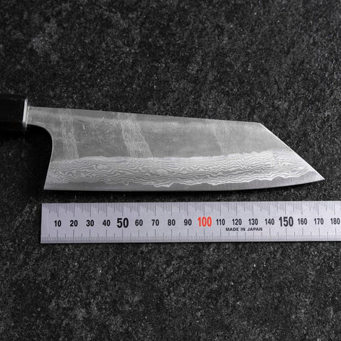 Bunka Silver Steel #3 Nashiji Damascus Blue Urushi Handle 175mm (6.8”)-[Musashi]-[Japanese-Kitchen-Knives]