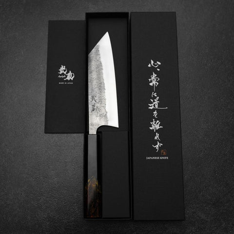 Bunka Silver Steel #3 Nashiji Fire Urushi Handle 170mm-[Musashi]-[Japanese-Kitchen-Knives]