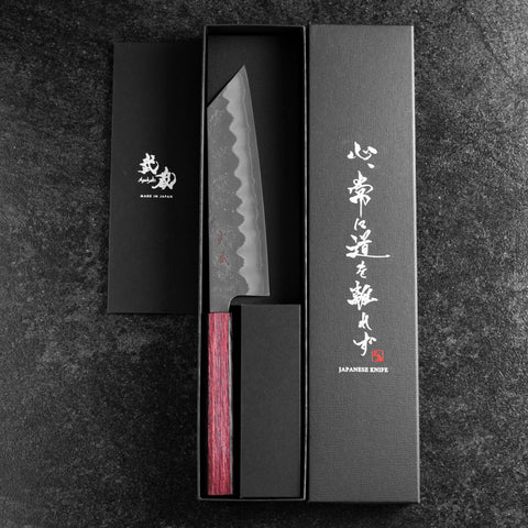 Bunka Silver Steel #3 Nashiji Purple Urushi Handle 170mm (6.7”)-[Musashi]-[Japanese-Kitchen-Knives]