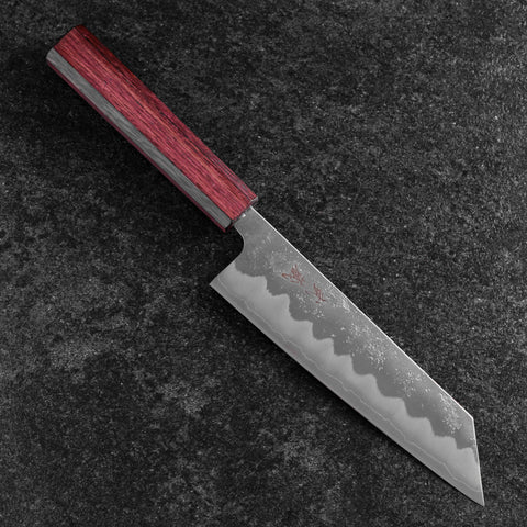 Bunka Silver Steel #3 Nashiji Purple Urushi Handle 170mm (6.7”)-[Musashi]-[Japanese-Kitchen-Knives]