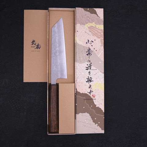 Bunka Silver Steel #3 Nashiji Sumi Urushi Handle 170mm (6.7”)-[Musashi]-[Japanese-Kitchen-Knives]