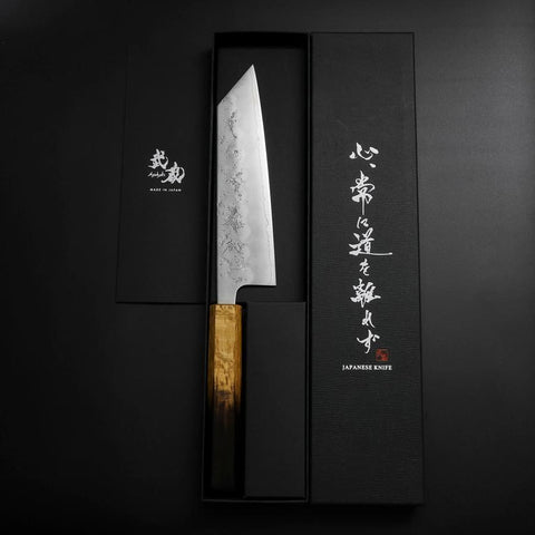 Bunka Silver Steel #3 Nashiji Yaki Urushi Handle 170mm-[Musashi]-[Japanese-Kitchen-Knives]
