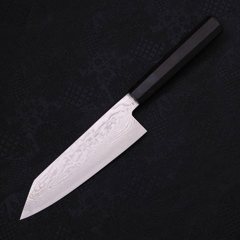 Bunka Silver Steel #3 Nickel Damascus Buffalo Ebony Handle 170mm (6.7”)-[Musashi]-[Japanese-Kitchen-Knives]