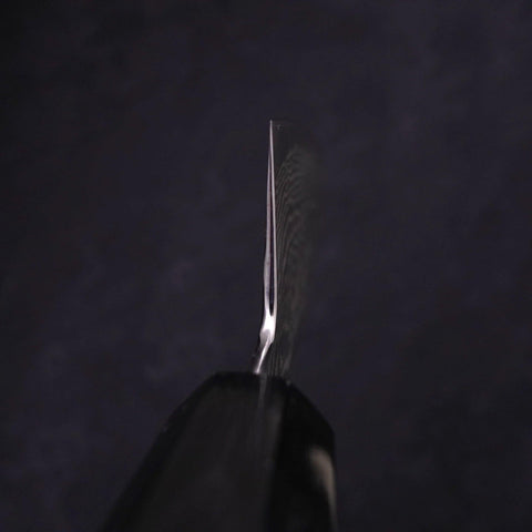 Bunka Silver Steel #3 Nickel Damascus Buffalo Ebony Handle 170mm (6.7”)-[Musashi]-[Japanese-Kitchen-Knives]