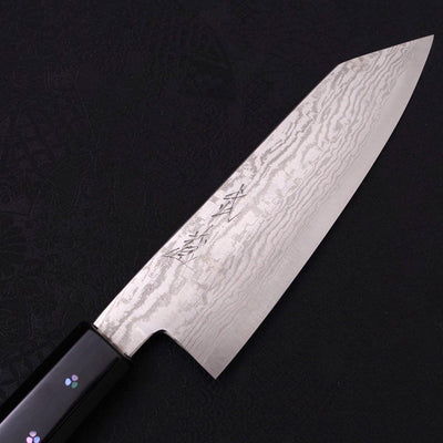 Bunka Silver Steel #3 Nickel Damascus Urushi Seashells Handle 170mm-Silver steel #3-Damascus-Japanese Handle-[Musashi]-[Japanese-Kitchen-Knives]