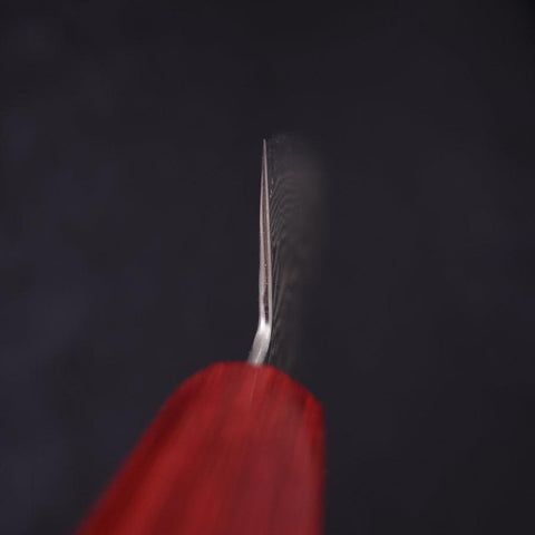 Bunka Silver Steel #3 Nickel Damascus Walnut Red Handle 170mm (6.7”)-[Musashi]-[Japanese-Kitchen-Knives]
