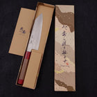Bunka Silver Steel #3 Nickel Damascus Walnut Red Handle 170mm (6.7”)-[Musashi]-[Japanese-Kitchen-Knives]