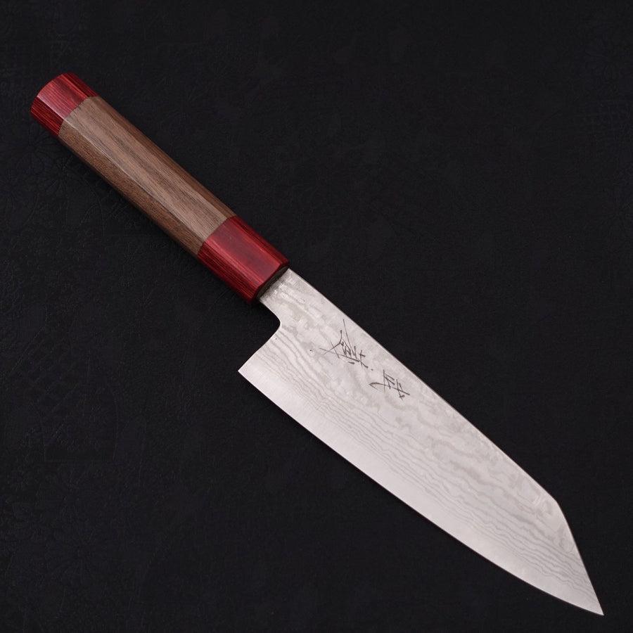 Bunka Silver Steel #3 Nickel Damascus Walnut Red Handle 170mm (6.7”)-[Musashi]-[Japanese-Kitchen-Knives]