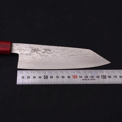Bunka Silver Steel #3 Nickel Damascus Walnut Red Handle 170mm-Silver steel #3-Damascus-Japanese Handle-[Musashi]-[Japanese-Kitchen-Knives]